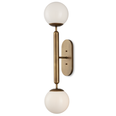 Currey & Co. Barbican Double-Light Brass Wall Sconce 5800-0034