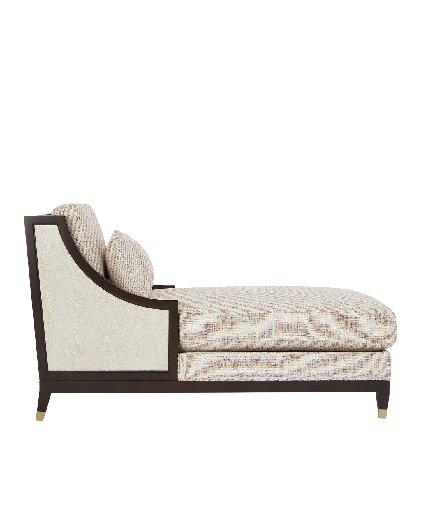 Currey & Co. Evie Walnut Chaise, Fava Rosada 7000-0442