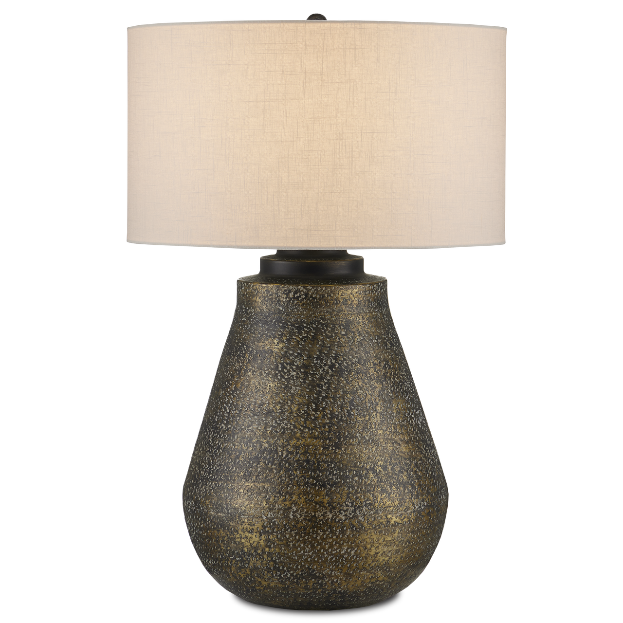 Currey & Co. 34.5" Hammered Brass Brigadier Brass Table Lamp 6000-0890