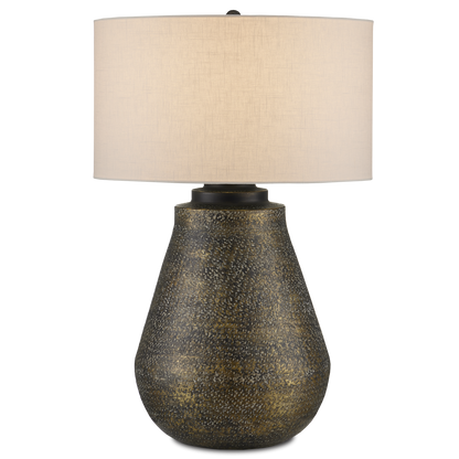 Currey & Co. 34.5" Hammered Brass Brigadier Brass Table Lamp 6000-0890