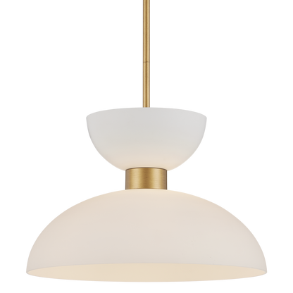 Currey & Co. Zevio 15" White 1-Light Pendant 9000-1094