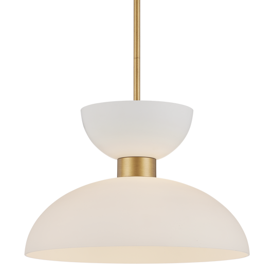 Currey & Co. Zevio 15" White 1-Light Pendant 9000-1094