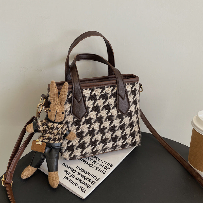 Dahlia Fashion Houndstooth Handbag and Shoulder Bag Checkerboard