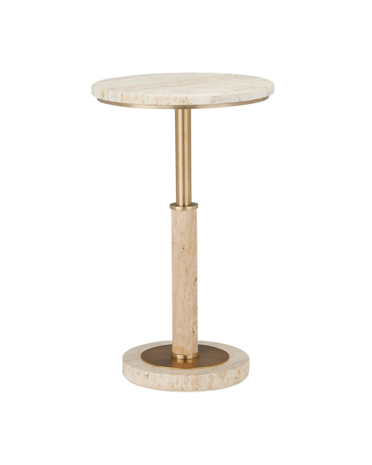 Currey & Co. Miles Travertine Accent Table 4000-0183