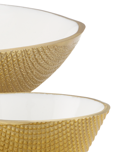 Currey & Co. Banah White & Gold Bowl Set of 3 1200-0640