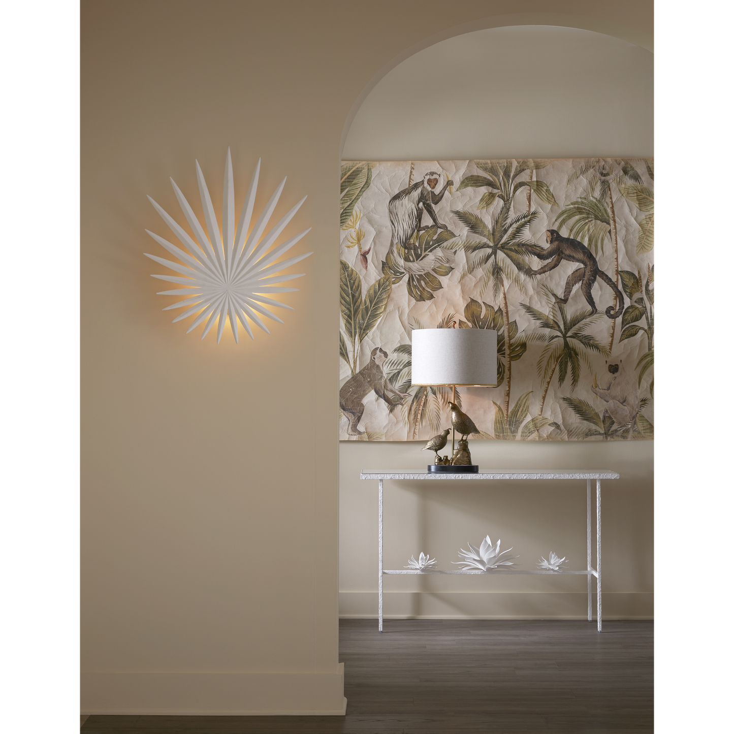 Currey & Co. Bismarkia White Wall Sconce 5000-0235