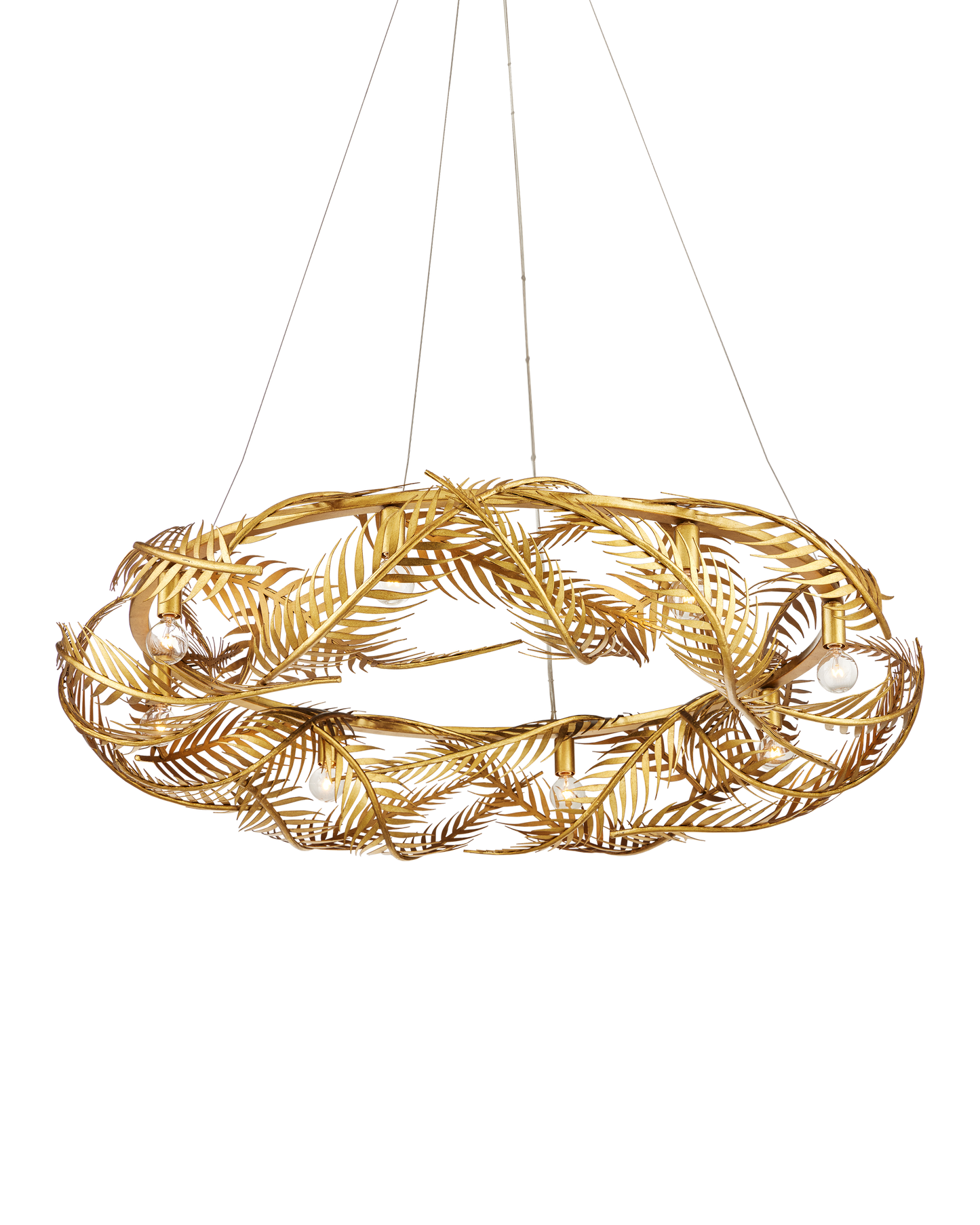 Currey & Co. Queenbee Palm Gold Ring Chandelier 9000-0937