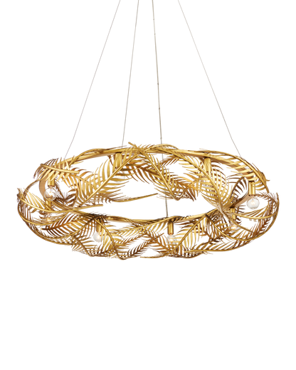 Currey & Co. Queenbee Palm Gold Ring Chandelier 9000-0937