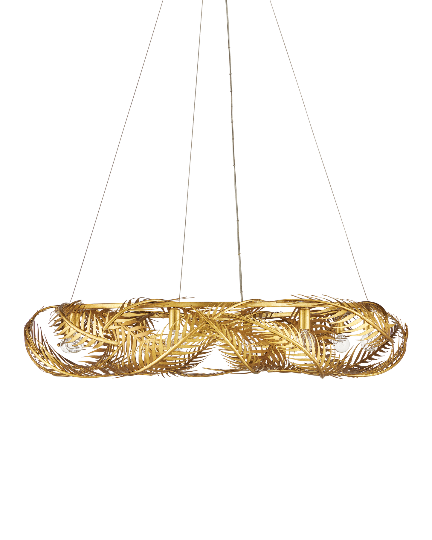 Currey & Co. Queenbee Palm Gold Ring Chandelier 9000-0937