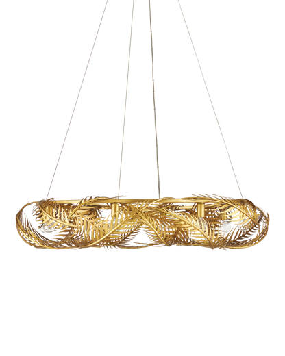 Currey & Co. Queenbee Palm Gold Ring Chandelier 9000-0937