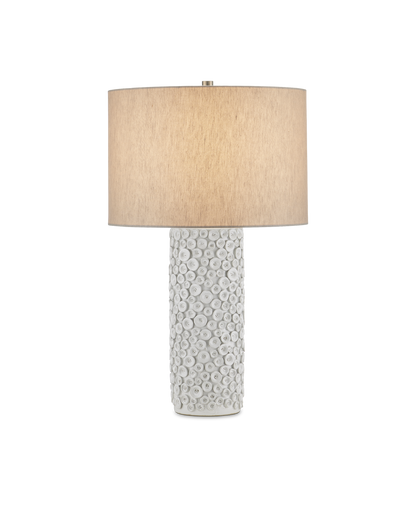 Currey & Co Buttons Table Lamp in White 6000-0959