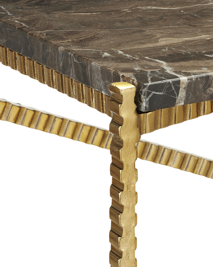 Currey & Co. Flying Marble Gold Console Table 4000-0173