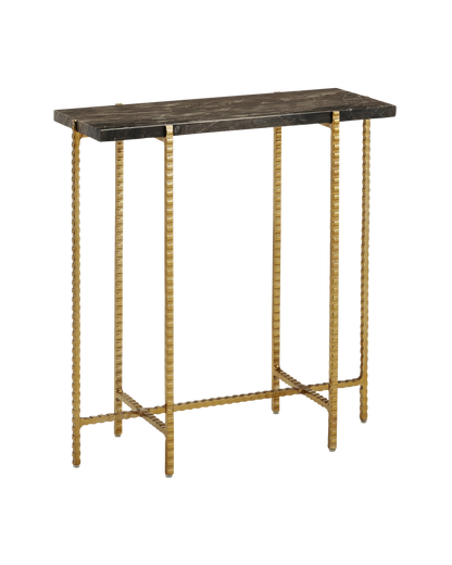 Currey & Co. Flying Marble Gold Side Table 4000-0172