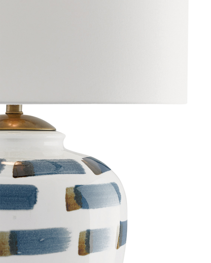 Currey & Co. Brushstroke Blue & White Table Lamp 6000-0019