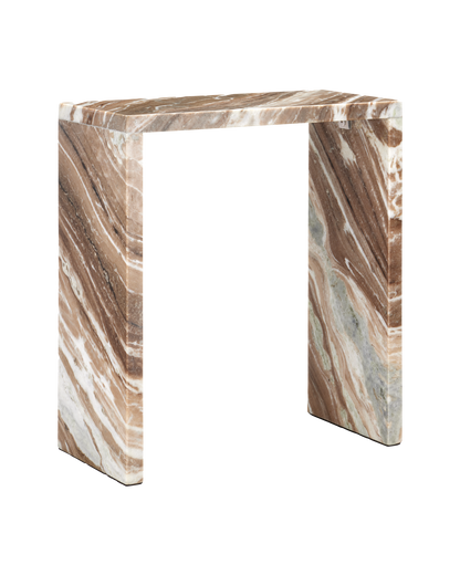 Currey & Co. Ryan Brown Marble Side Table 3000-0231