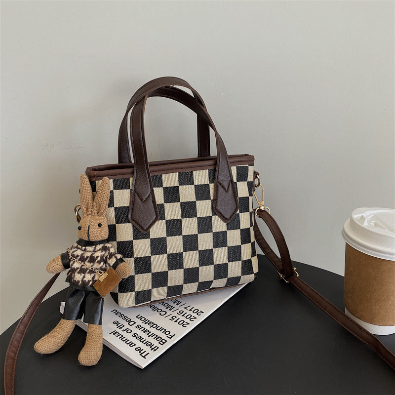 Dahlia Fashion Houndstooth Handbag and Shoulder Bag Checkerboard