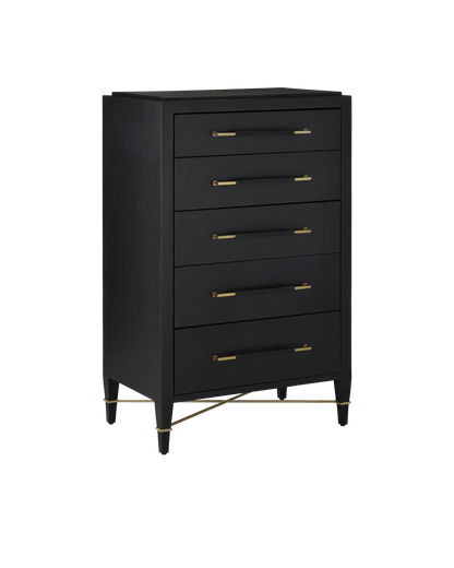 Currey & Co. Verona Black Five-Drawer Chest 3000-0248