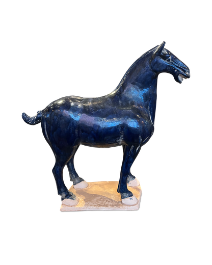 Currey & Co. Tang Dynasty Large Blue Horse 1200-0781