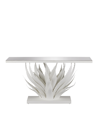 Currey & Co. Agave White Console Table 4000-0168