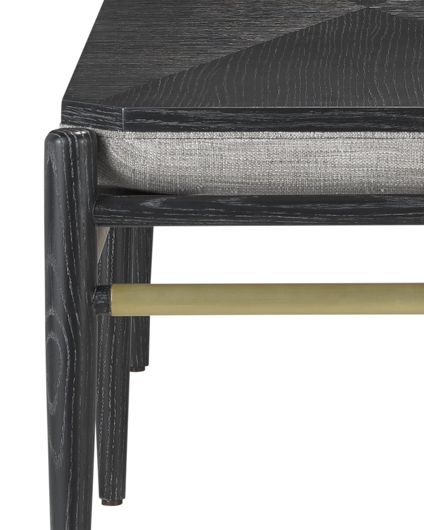 Currey & Co. Visby Black Bench, Arita Smoke 7000-0312