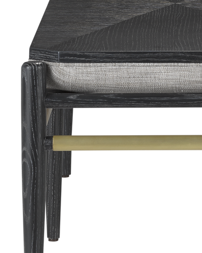 Currey & Co. Visby Black Bench, Arita Smoke 7000-0312