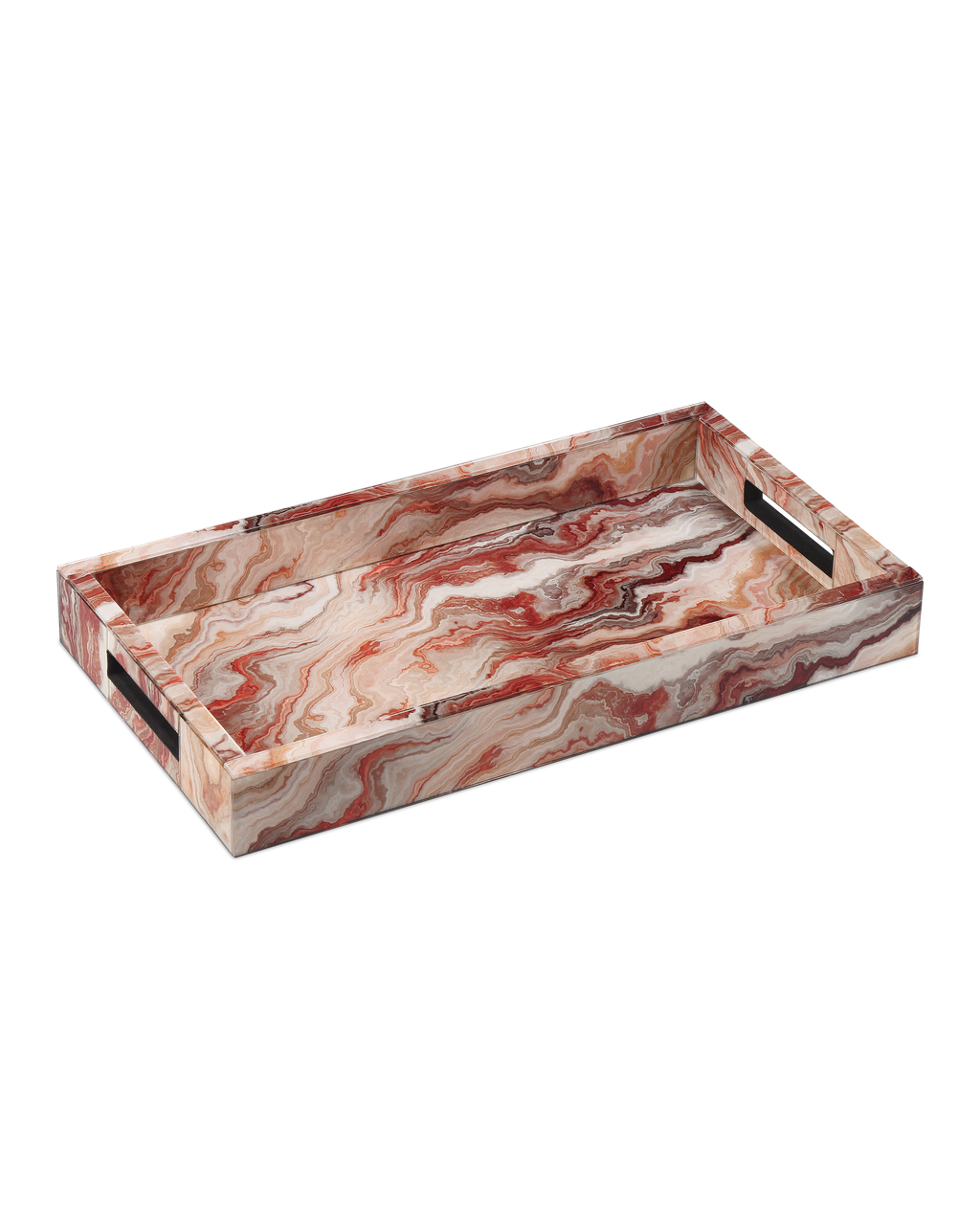 Currey & Co Interstellar Tray in Red Swirl 1200-0857