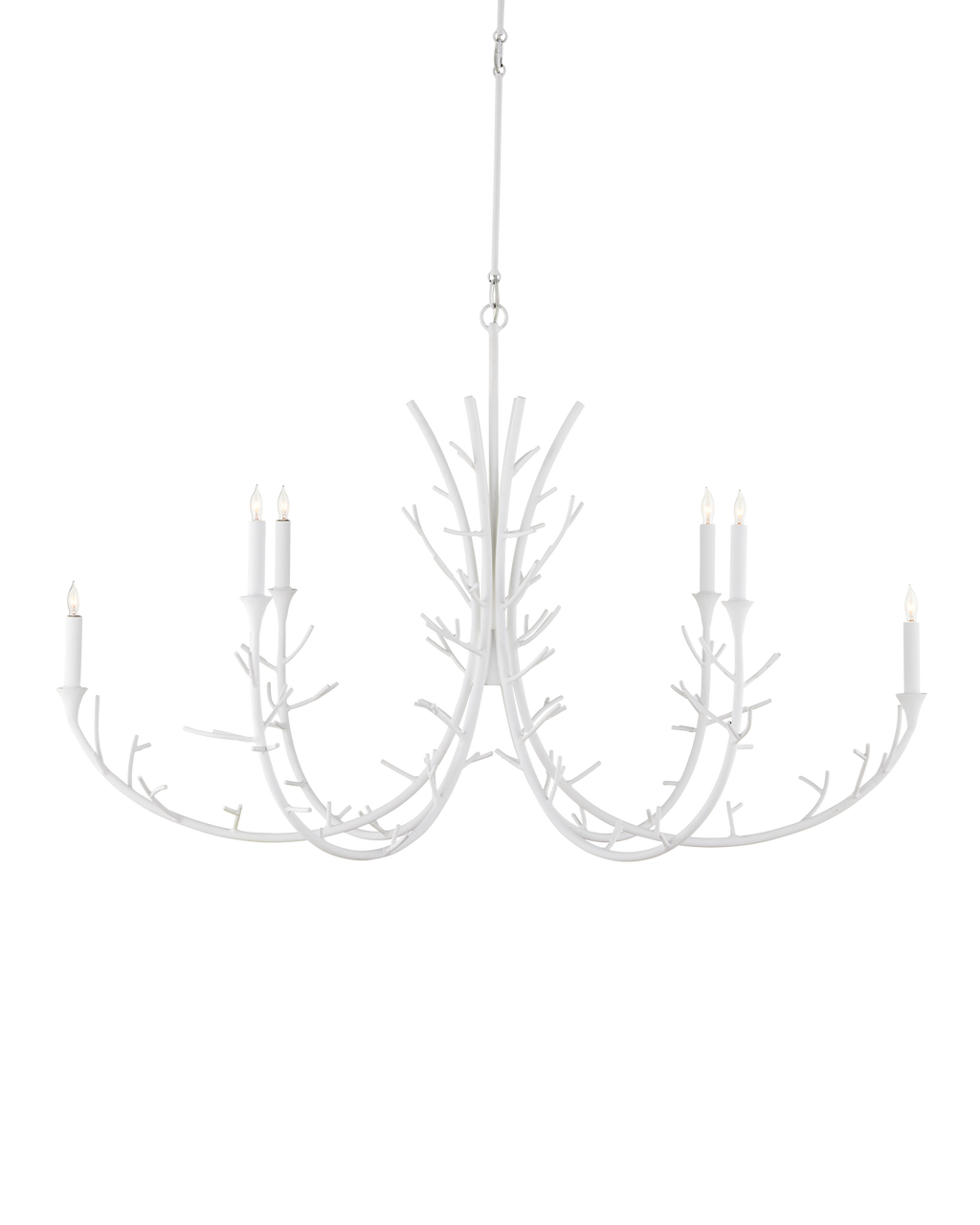 Currey & Co Twiggy Oval Chandelier in Gesso White 9000-1207