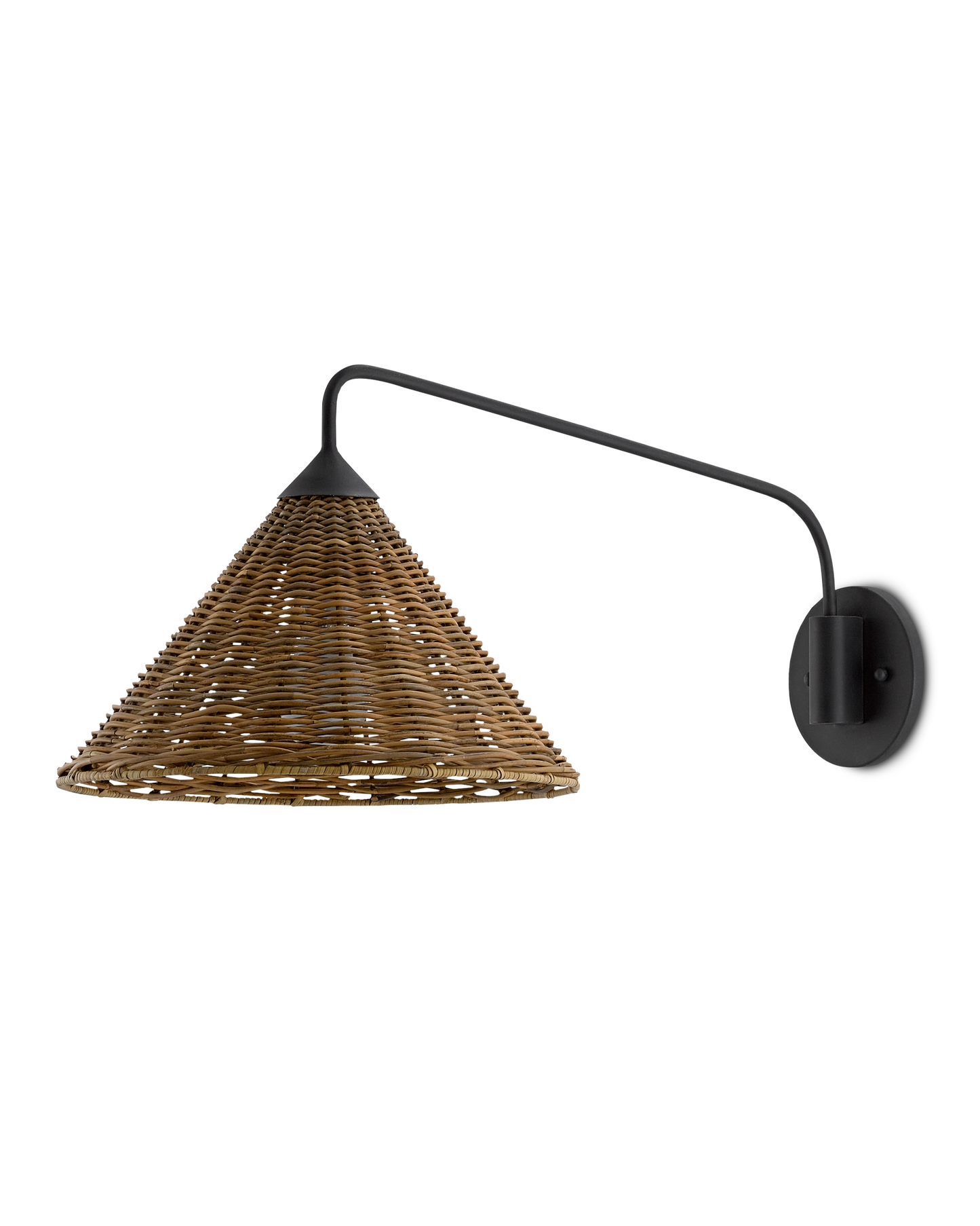 Currey & Co. Basket Black Swing-Arm Wall Sconce 5000-0139