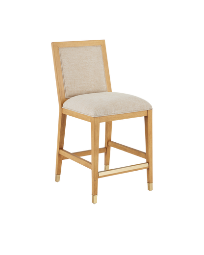 Currey & Co. Santos Sea Sand Counter Stool, Liller Malt 7000-0892