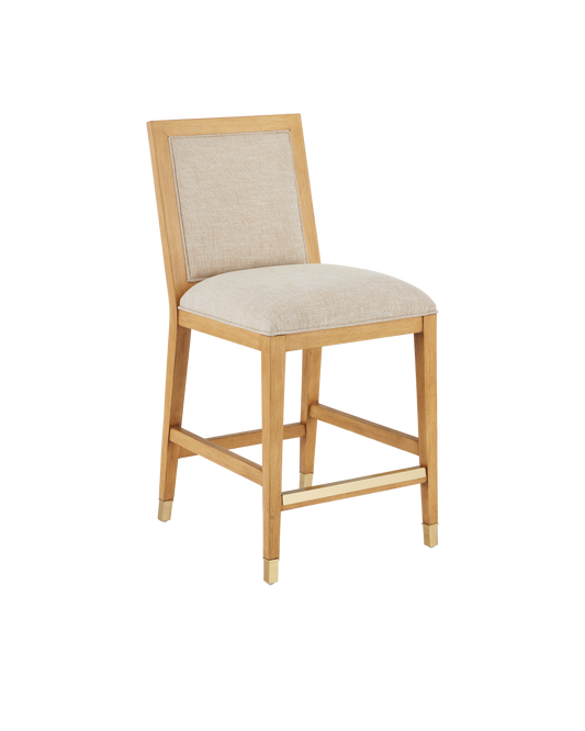 Currey & Co. Santos Sea Sand Counter Stool, Liller Malt 7000-0892