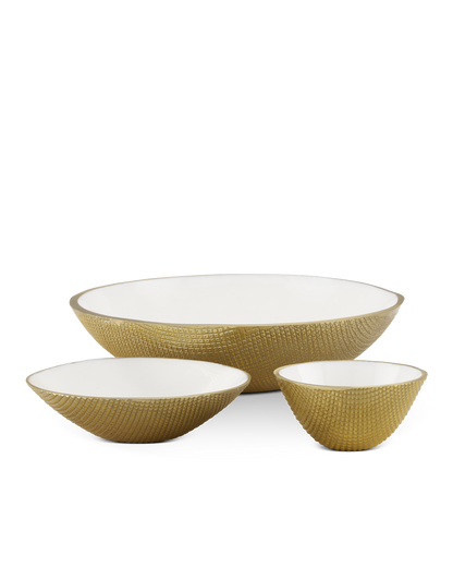 Currey & Co. Banah White & Gold Bowl Set of 3 1200-0640