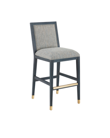 Currey & Co. Santos Vintage Navy Bar Stool, Barrett Dusk 7000-0922