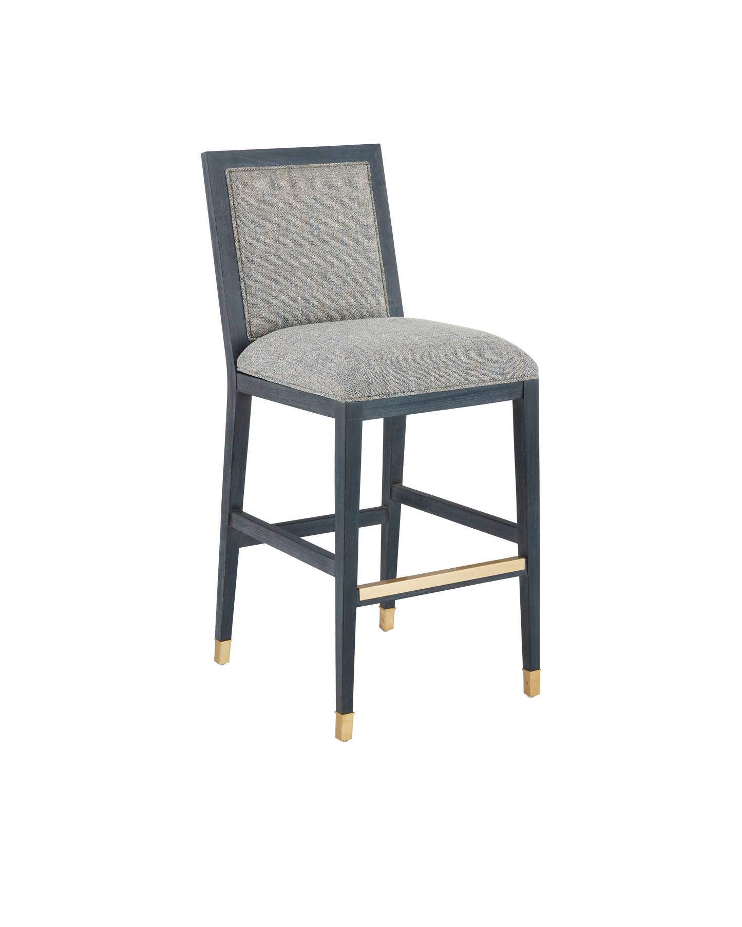 Currey & Co. Santos Vintage Navy Bar Stool, Barrett Dusk 7000-0922