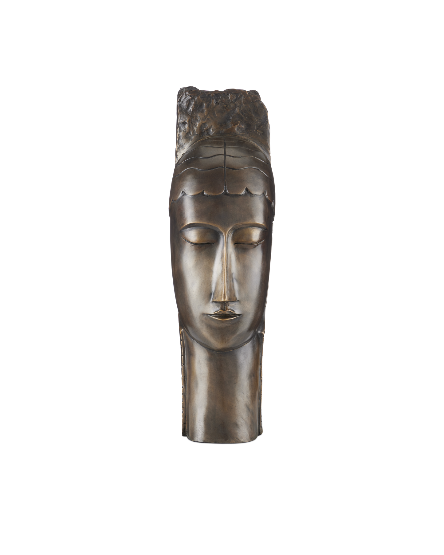 Currey & Co. Art Deco Head Bronze 1200-0598