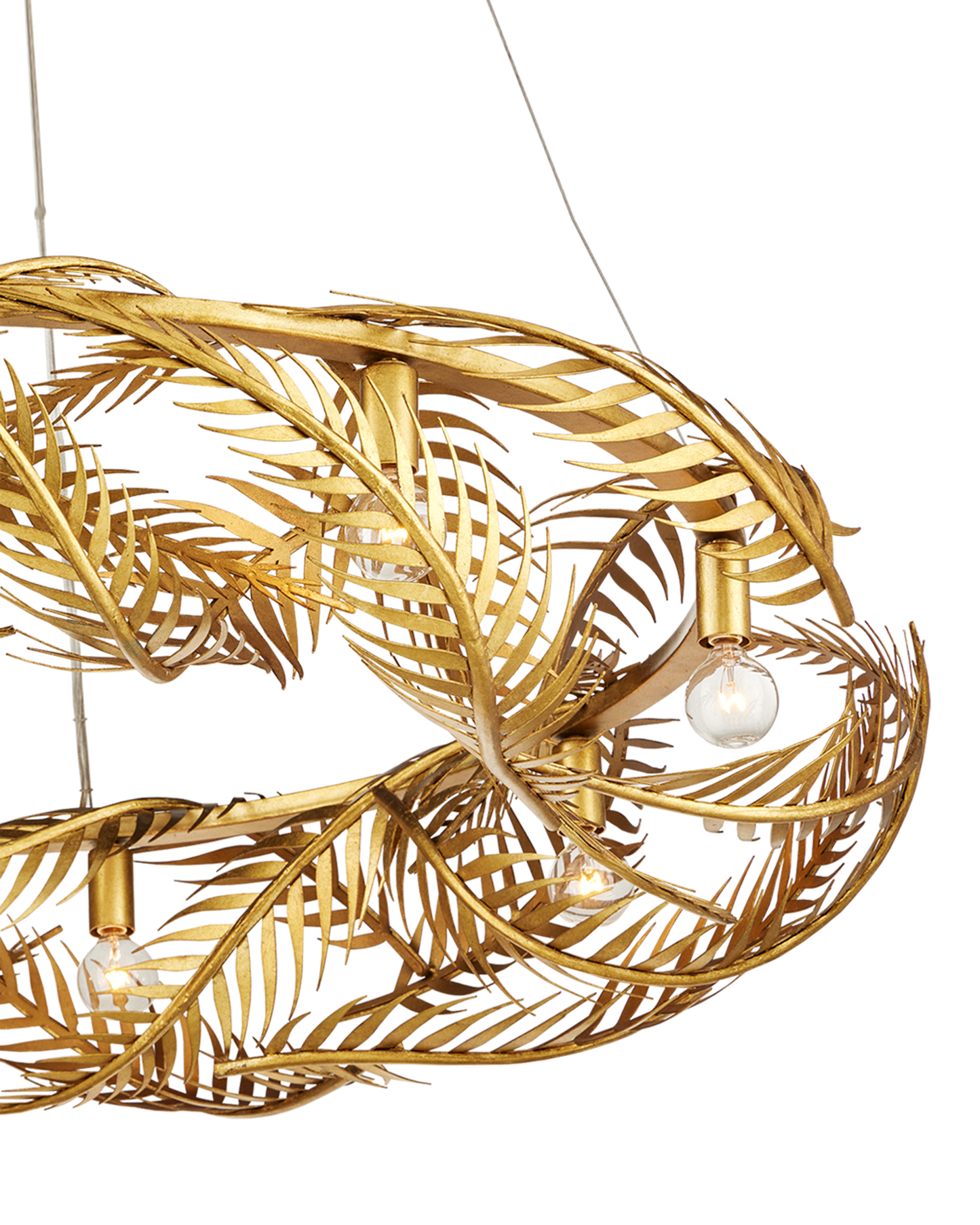 Currey & Co. Queenbee Palm Gold Ring Chandelier 9000-0937