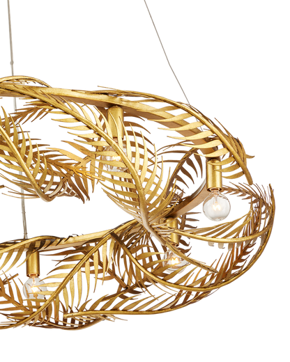 Currey & Co. Queenbee Palm Gold Ring Chandelier 9000-0937