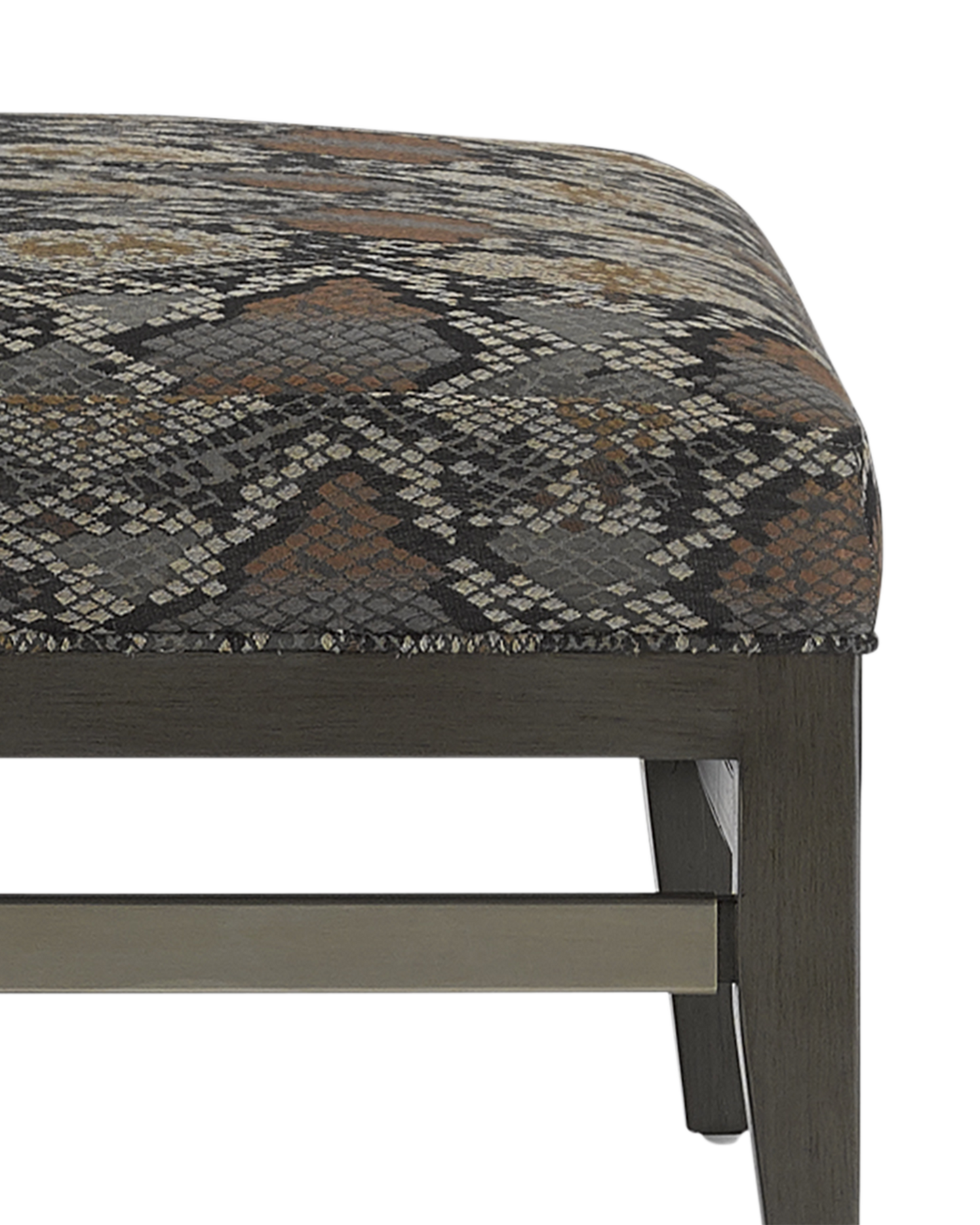 Currey & Co. Hugo Graphite Ottoman, Luzon Onyx 7000-0032