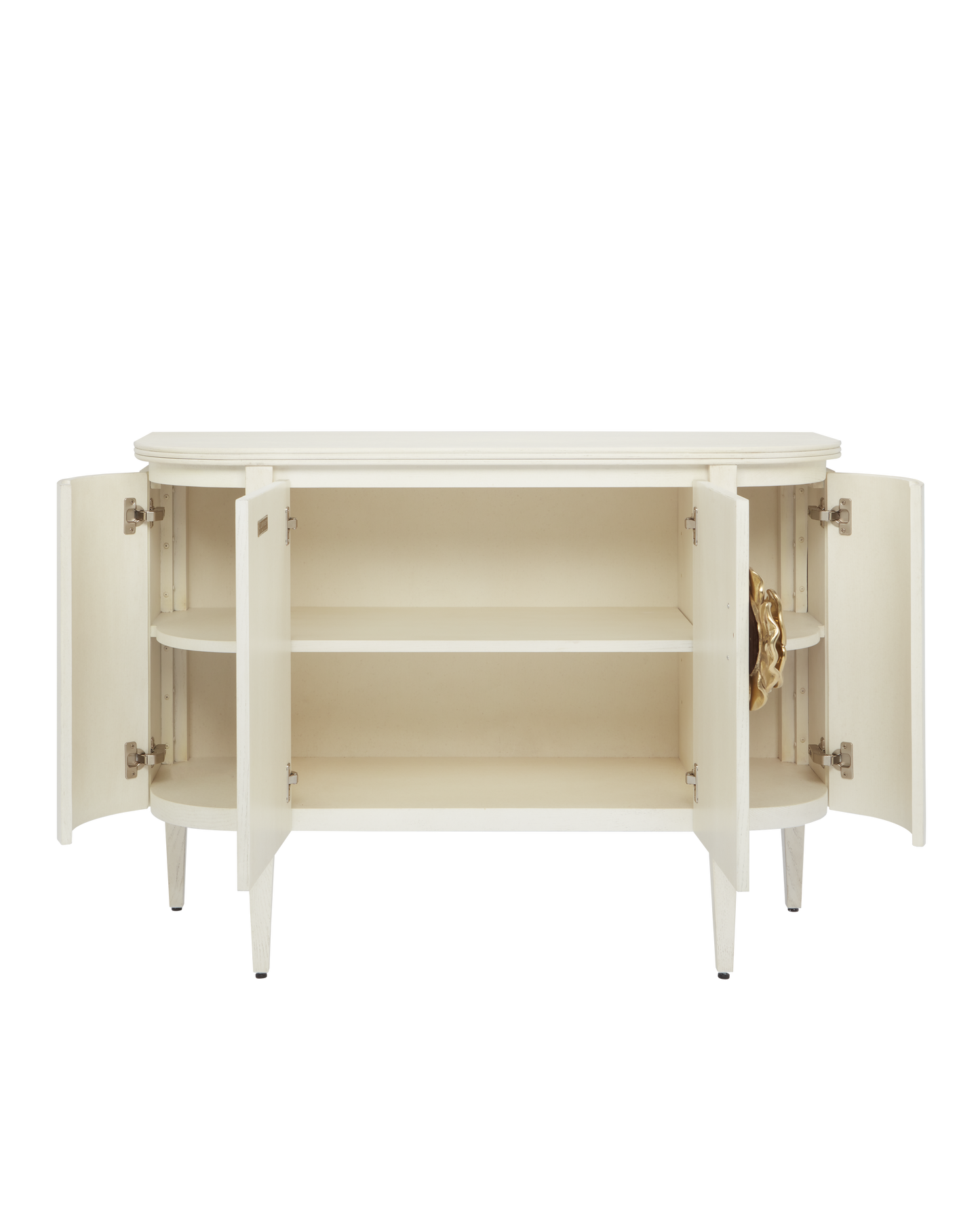 Currey & Co. Briallen White Demi-Lune Cabinet 3000-0201