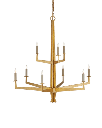 Currey & Co Goldfinch Large Chandelier in Washed Lucerne Gold 9000-1212