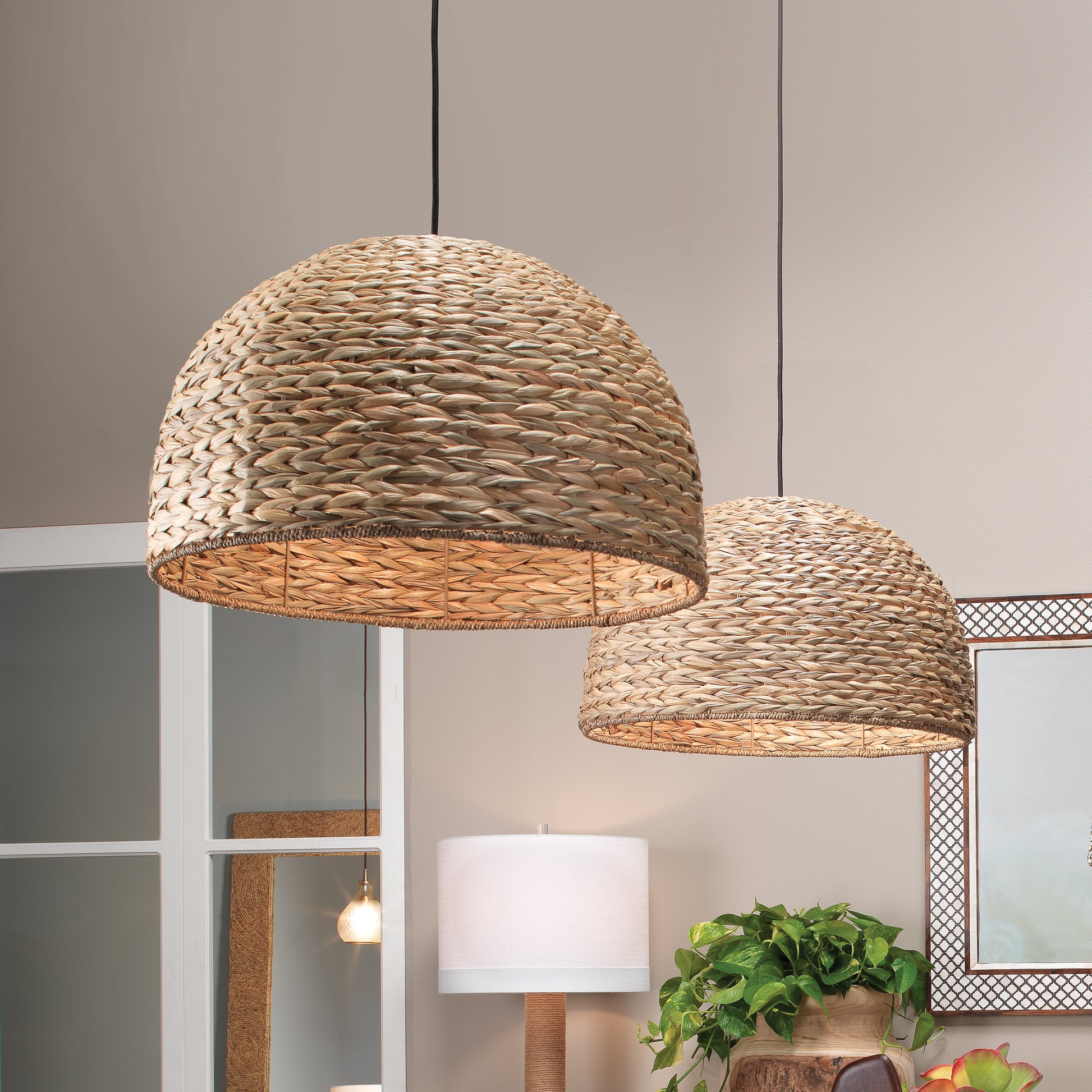 Jamie Young Shoreline Seagrass 1-Light Pendant 5SHOR-PENA