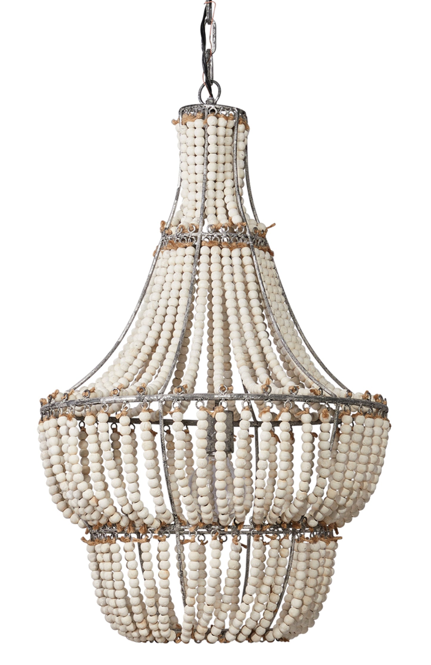 Lily Lifestyle  Blanca Wood Beaded 1-Light Chandelier CH106