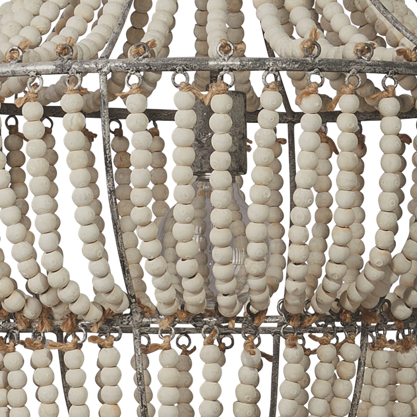 Lily Lifestyle  Blanca Wood Beaded 1-Light Chandelier CH106