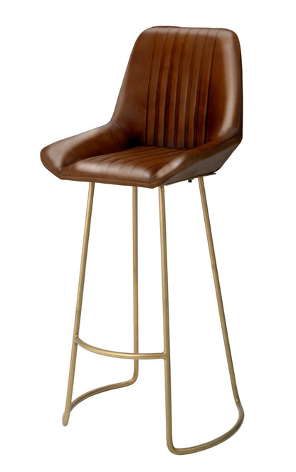 Lily Lifestyle  Perry Leather Bar Stool, Brown LS20PERBSBUF