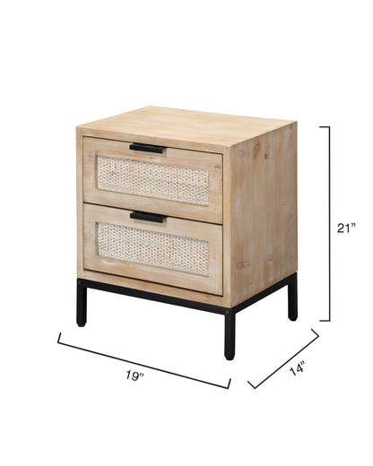 Lily Lifestyle  Reed 2 Drawer Side Table LS20REED2STW