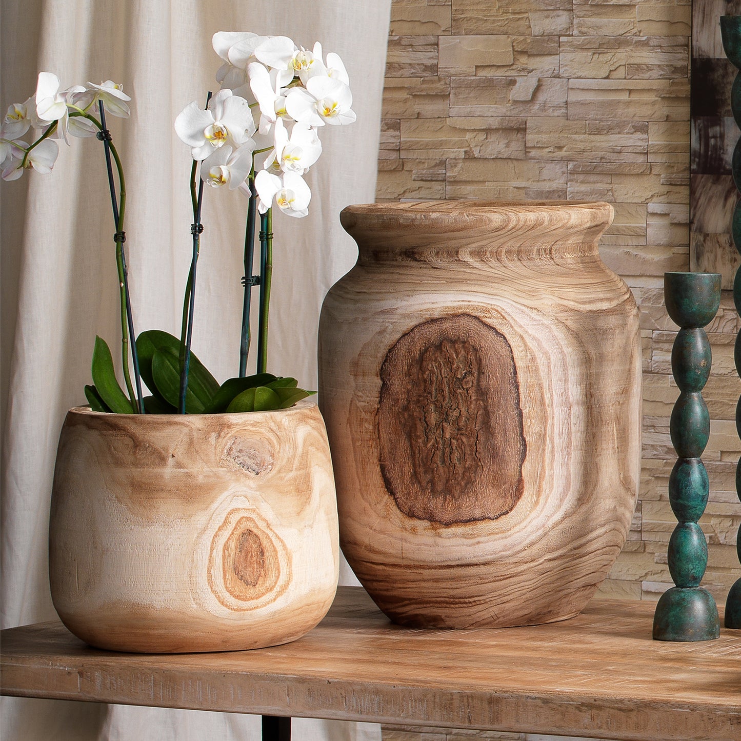 Jamie Young Topanga Wooden Vase in Natural Wood 7TOPA-VAWD