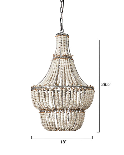 Lily Lifestyle  Blanca Wood Beaded 1-Light Chandelier CH106