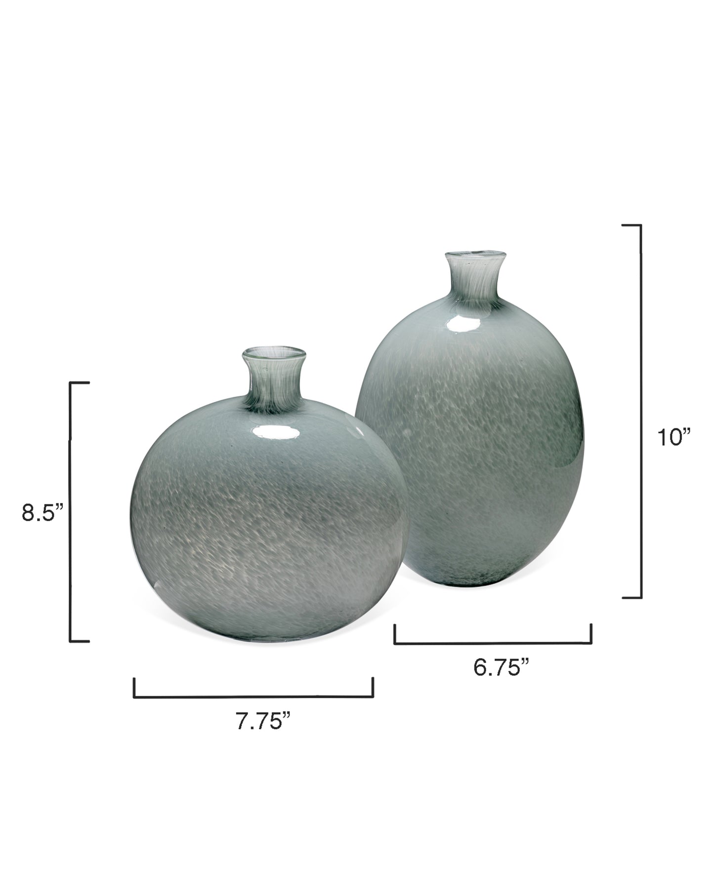 Jamie Young Minx Decorative Vases in Grey Glass (set of 2) 7MINX-VAGR