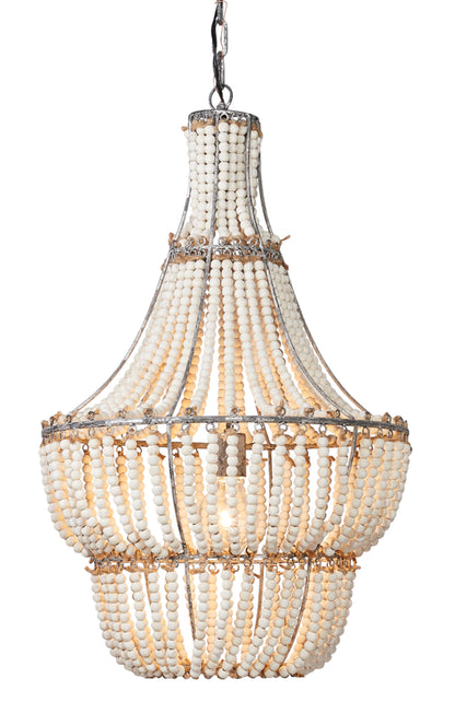 Lily Lifestyle  Blanca Wood Beaded 1-Light Chandelier CH106