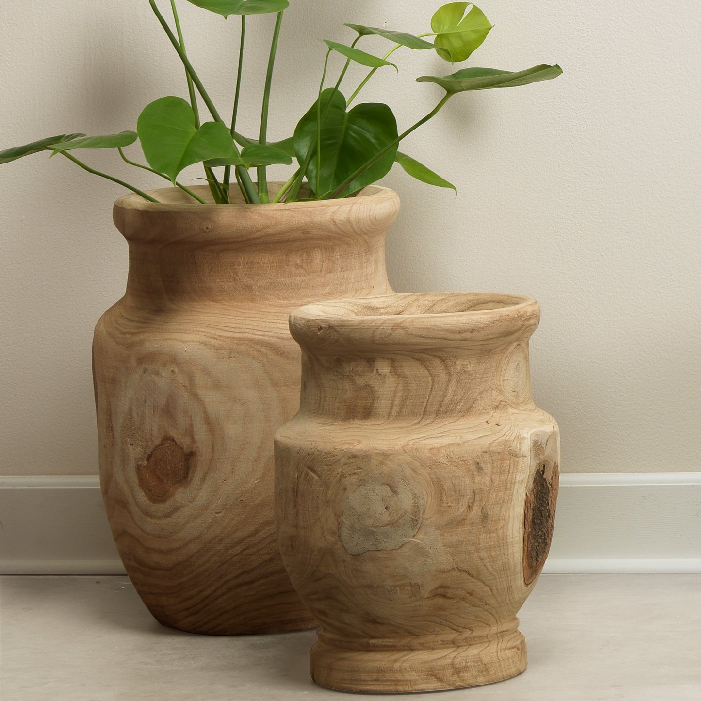 Jamie Young Laguna Wooden Vase in Natural Wood 7LAGU-VAWD