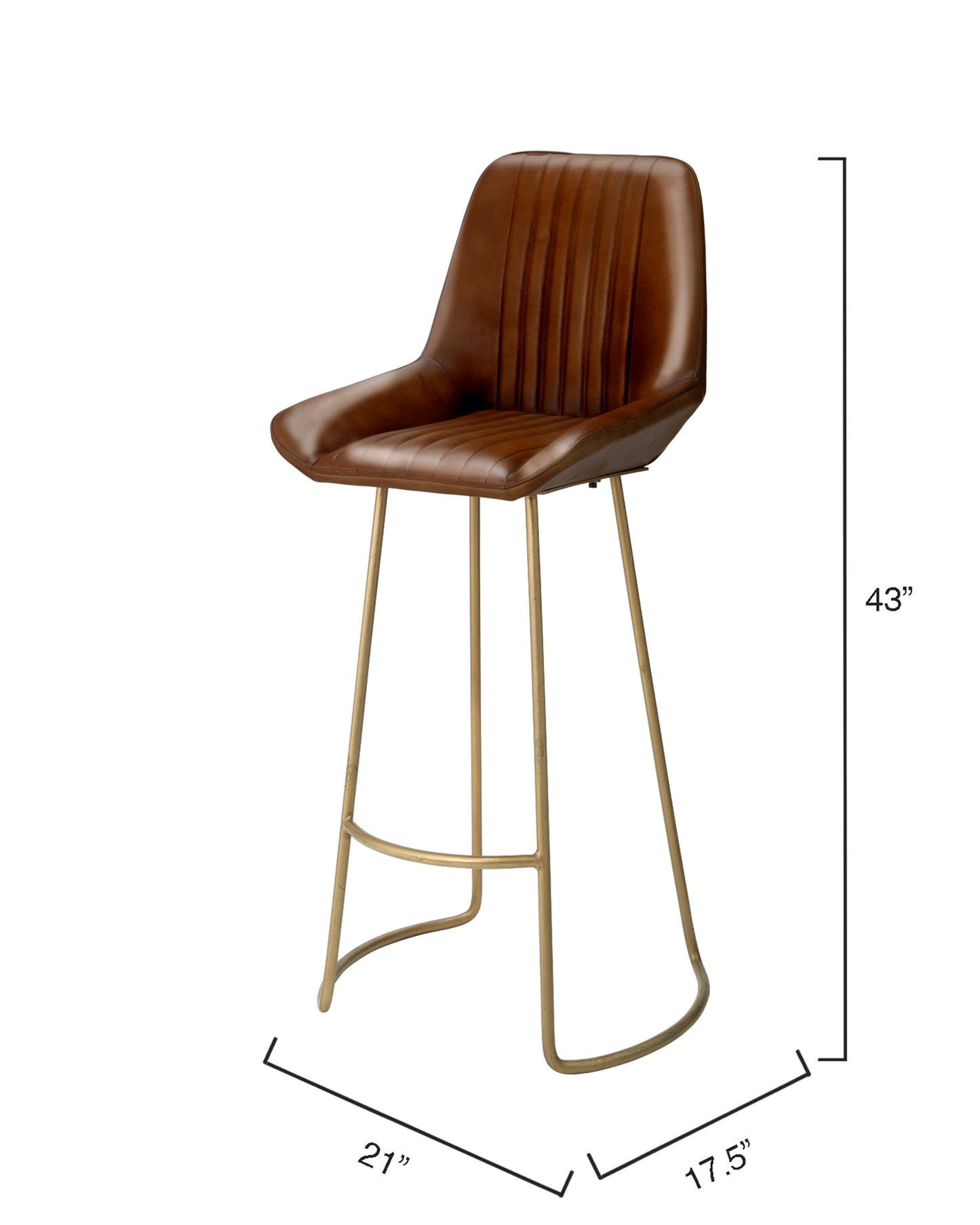 Lily Lifestyle  Perry Leather Bar Stool, Brown LS20PERBSBUF